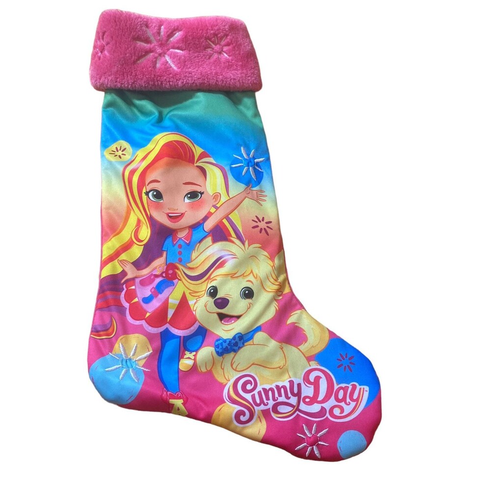 Christmas Stocking Nickelodeon Sunny Day Pink Holiday Soft Cuff Yellow Blue